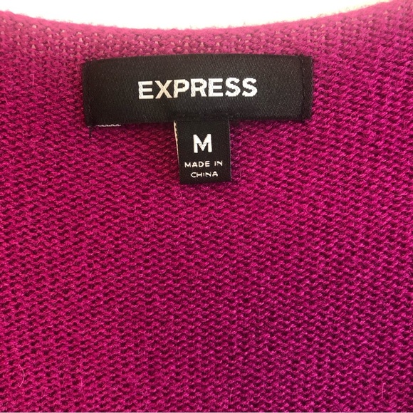 Express Women's Fuchsia Wool Blend Sweater Dress With Pockets, Size Medium - Picture 6 of 8